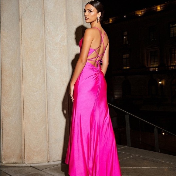 Gianni Bini Prom Magenta Pink Evening Gown - Picture 2 of 8